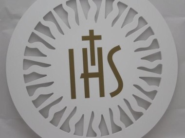 Biała Hostia IHS , dekoracje na Boże Ciało, Pierwsza Komunia-1