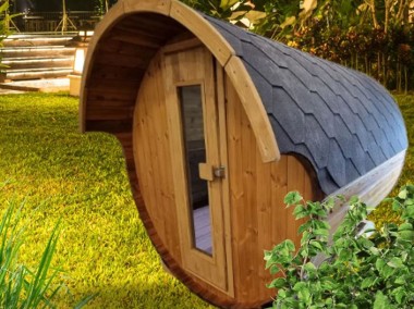 Sauna ogrodowa 250 cm z dachem wykonana z termodrewna-1