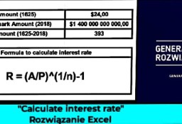 Calculate interest rate" - Zestaw 1 rozwiązania Excel z dziedziny - #FINANCE