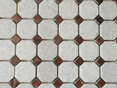 Mozaika Marmurowa CRISTAL WHITE/ALICANTE 30,5x30,5x1 poler-1