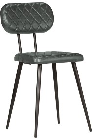 vidaXL Krzesła stołowe, 2 szt., szare, skóra naturalna246373-2