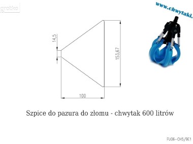 Szpice końcówki do pazura - chwytak do złomu 600 litrów-2