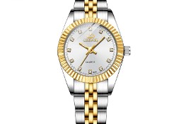 Zegarek damski srebrno złoty klasyczny elegancki Chenxi z bransoletą nowy