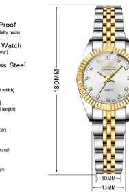 Zegarek damski srebrno złoty klasyczny elegancki Chenxi z bransoletą nowy-2