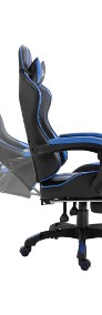 vidaXL Fotel dla gracza z podnóżkiem, niebieski, sztuczna skóra20216-4