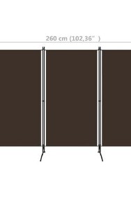 vidaXL Parawan 3-panelowy, brązowy, 260 x 180 cmSKU:320732*-2