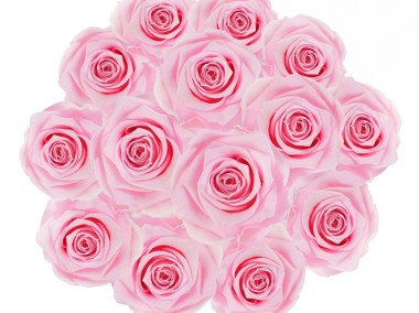 Bukiet różowe wieczne róże szary flower box prezent na ślub, prezent na wesele-2