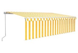 vidaXL Ręcznie zwijana markiza z zasłoną, 5x3 m, żółto-białaSKU:3069338*