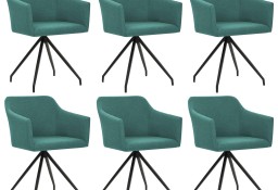 vidaXL Obrotowe krzesła stołowe, 6 szt., zielone, tkanina276056