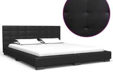 vidaXL Rama łóżka, czarna, sztuczna skóra, 120 x 200 cm 280628-1