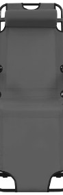 vidaXL Składane leżaki z podnóżkiem, 2 szt., stalowe, szare 44345-3
