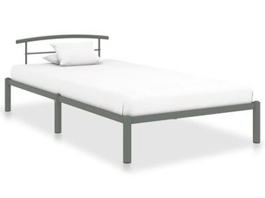 vidaXL Rama łóżka, szara, metalowa, 90 x 200 cmSKU:284662-1