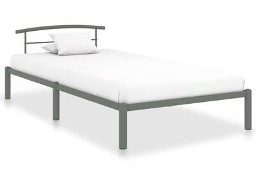 vidaXL Rama łóżka, szara, metalowa, 90 x 200 cmSKU:284662