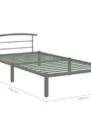 vidaXL Rama łóżka, szara, metalowa, 90 x 200 cmSKU:284662-3