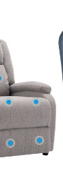 vidaXL Rozkładany fotel masujący, jasnoszary, tkanina248698-4