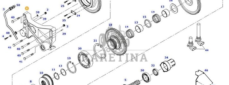 Fendt 414 Vario - WOM silnika - koło zębate walcowe 411151220640-1
