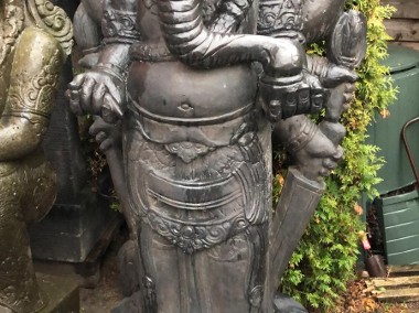 Ganesha H155cm rzeźba z kamienia lawy - Uosabia witalność i żywotność-1