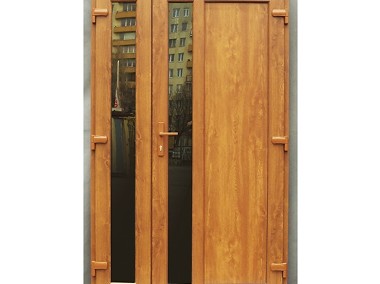 drzwi złoty dąb PVC 130x210 zewnętrzne wzmacniane cieple-1