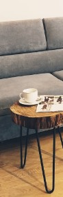 Stolik kawowy –plaster drewna dąb, loft industrial, hairpin legs metal-3