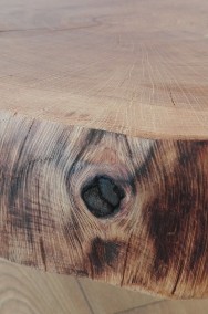 Stolik kawowy –plaster drewna dąb, loft industrial, hairpin legs metal-2