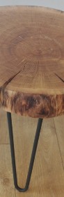 Stolik kawowy –plaster drewna dąb, loft industrial, hairpin legs metal-4