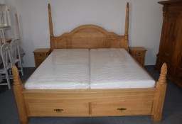 łóżko z litego dębu z nowymi materacami 