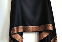 Nowy duży szal orientalny czarny wzór boho bohemian arabski elegancki