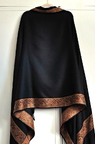 Nowy duży szal orientalny czarny wzór boho bohemian arabski elegancki-2