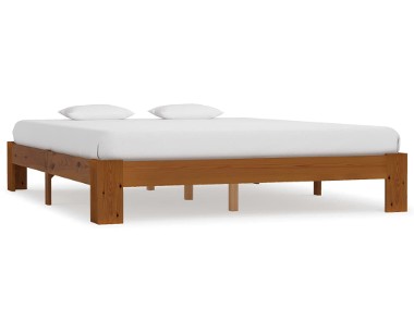 vidaXL Rama łóżka, jasnobrązowa, lite drewno sosnowe, 160 x 200 cm 283290-1