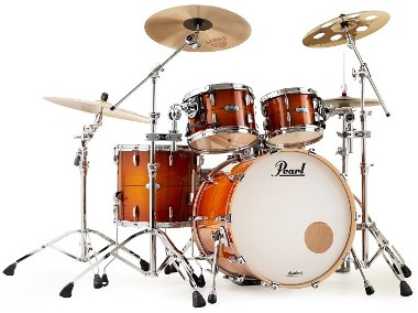 Pearl MCT924XEP/C840 Masters Maple Almond Red Stripe 4-Piece Shell Set-1