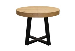 Stół rozkładany - różne wymiary, fornir, noga metal, loft