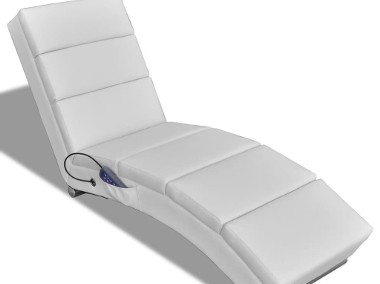 vidaXL Rozkładany fotel masujący, biały, sztuczna skóra240969-1