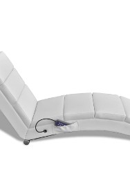 vidaXL Rozkładany fotel masujący, biały, sztuczna skóra240969-2