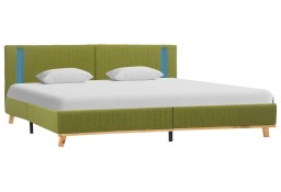 vidaXL Rama łóżka z LED, zielona, tkanina, 180 x 200 cm286672