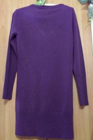 (36) Firmowa, śliwkowa, dzianinowa sukienka ołówkowa na zimę z Londynu/ NOWA  -2