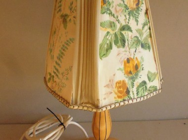 Lampa Nocna Drewniana Lata 70 te Vintage -1