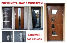 Drzwi zewnętrzne z montażem do domu-wejściowe metalowe -stalowe