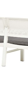 vidaXL 2-os. ławka ogrodowa z poduszkami, 120 cm, plastik, biała48821-4