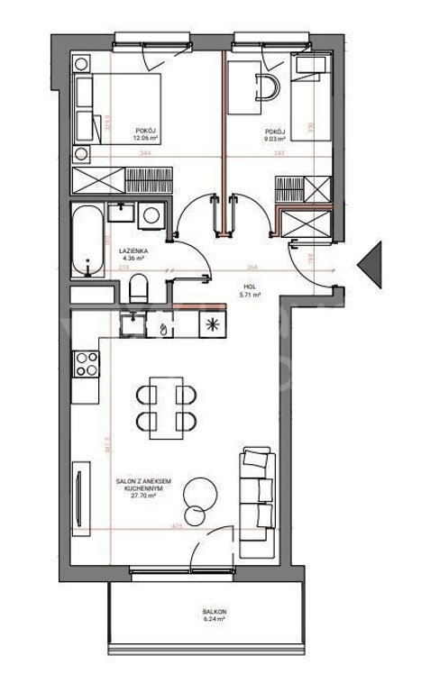 Mieszkanie do wynajęcia, 58 m² Włochy, Łopuszańska