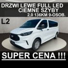 Ford Transit Custom Drzwi Lewe Full Led Ciemne Szyby L2 136KM Od ręki !! Kamera SuperCe