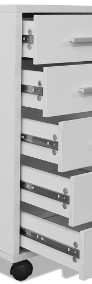 vidaXL Szafka biurowa z kółkami i 5 szufladami, w kolorze białym243064-4