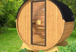Sauna ogrodowa tarasowa 160 cm + szklane drzwi SŁOŃCE ze świerku skandynawskiego