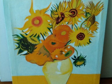 Obraz Olejny: Słoneczniki - Van Gogh - Nie Fotokopia HANDMADE Nowy-1