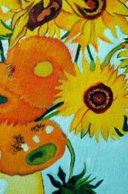 Obraz Olejny: Słoneczniki - Van Gogh - Nie Fotokopia HANDMADE Nowy-2