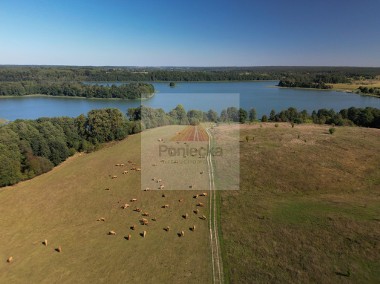 Działka inwestycyjna z linią brzegową_jez.Marąg-1