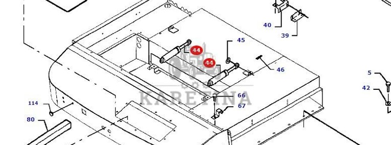 Massey Fergusson MF 30 32 - siłownik gazowy szyberdachu D45061900-1