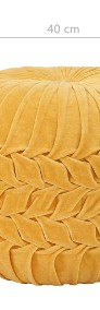 vidaXL Puf, aksamit bawełniany, marszczony, 40 x 30 cm, żółty284035-4