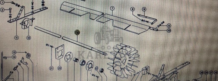 Wałek podajnika zboźowego Claas Mega 370-340 Nr kat. 000 607 970 2 Nr kat. 000 607 970 2-1