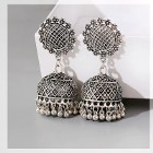 Kolczyky etno folk Azja etniczne srebrny kolor jhumki India Nepal Pakistan boho