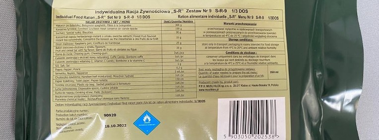 Indywidualna racja żywnościowa "S-R" zestaw-1